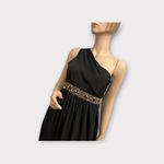 ASOS Maternity Black One Shoulder Maxi Dress Sz 4 Beaded Waist Photo 4