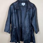 Jacqueline Ferrar VTG 90s Women’s Lambskin Leather Black 7/8 Sleeve Belt Jacket Photo 5