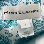 Miss Elaine Women Paisley Button Up Pajama Set LG Blue Photo 3