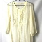 Daniel Rainn WO SZ 1X CREAM SWISS DOT SHEER TOP Photo 0