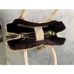 Steve Madden  Cuega Taupe Cream Brown Patchwork Design‎ Tassel Charm Handbag Bag Photo 4