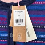 Woollovers All Over Fairisle Cardigan Size XL Wool Purple Multi Color Funky‎ Photo 3