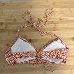 Kona Sol  Size Small Floral Orange Women's Teen Girl Bathing Suit Bikini Swim Top Photo 2