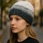 Anthropologie NWOT Women's Nylon Wool Blend Ombre Blue purple Beanie Photo 0