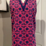 Charming Charlie Women Small pink blue geometric v-neck sleeveless tunic Top Photo 0