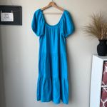 NEW Honorine Pamela Cotton Gauze Blue Short Sleeve Tiered Midi Dress Size Small Photo 2