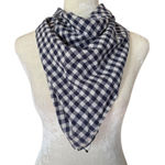 A New Day  women's blue and white gingham check square scarf/wrap 23.5" Photo 0