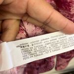 ZARA  pink satin abstract print button-down blouse with bishop sleeves Large 740 Photo 6