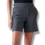 Athleta NWT Size 6 Voyager Short 100% Linen Granite Blue $79 - 586829 Photo 0