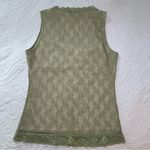 A Byer A. Byer Y2K Fitted Lace Tank Top. Size: Large. Sage Green w/ Cream Lining. Photo 7