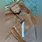 Free People π©·π©· Tan Honey Leather A-Line Skirt vegan size 10ππ Photo 15