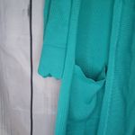 Isaac Mizrahi IsaacMizrah Live cold shoulder 3/4 sleeve scallop edges cardigan Photo 5