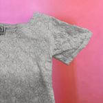 Vintage Kleid’s White Lacy / Floral Lace Baby Tee Shirt Top Photo 11