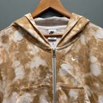 Nike  Tan and White Cropped Hoodie Jacket S Photo 1