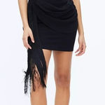 Dress the Population NWT Alida Black Fringe Sleeveless Mini Dress Women's Large Photo 0