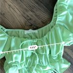American Threads  green puff sleeve crop top Photo 2