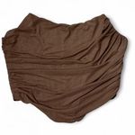 Brown Ruched Corset Top Sleeveless Cropped Bustier Tank Photo 0