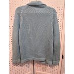Light Blue Knit Cardigan Blazer Button Front Pockets Shawl Collar Size L Photo 3