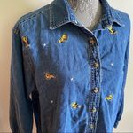 Looney Tunes: tweety bird jean button up top Blue Size L Photo 2