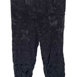 Anthropologie  Black Jacquard‎ Floral Jogger Pants Medium 100% Viscose Boho EUC Photo 0