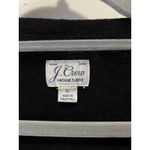 J.Crew  Shirt Women's‎ L Black Vintage V Neck Long Sleeve Top Stretch Photo 4
