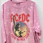 AC/DC Womens size 1X long sleeve bleach washed pink band tour tee๐๐ผ Photo 4