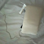 Nina NWT  SMALL SHOULDER PURSE CREAM WITH BLACK PEARL BEADED BOW DESIGN Photo 6