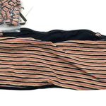 RVCA Cosmic Way Bandeau Bikini Top Striped Removable Padding Orange Black XS Photo 2