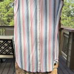 Anthropologie  Large Cloth & Stone Blue Pink White Striped Sleeveless Mini Dress Photo 12
