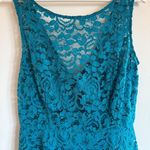 David's Bridal Teal Lace Sleeveless Fit & Flare Dress Size 12 – Photo 1