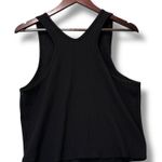 Athleta  XLT Black‎ Ribbed Racerback Tank Top Sleeveless Stretch Nylon Spandex Photo 0
