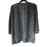 Chico's  Travelers Womens Cardigan Velvet Burnout Geometric 3/4 Sleeve Gray Size 1 Photo 1