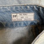 Free People Mini Micro Skirt Womens 2 Blue Jean 100% Cotton Zip Back Photo 4
