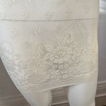 easel  Anthropologie ivory ribbed knit crochet floral lace slip mini dress small Photo 9