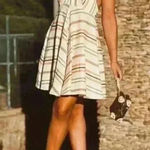 ZARA  Striped‎ Linen Blend Halter Dress size L NWT Photo 0