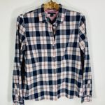 Tommy Hilfiger Navy Blue Pink Plaid Shirt Sz L Photo 4