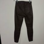 L'Agence  Piper High Rise Skinny Ankle Buttons In Espresso Coated Size 25‎ Photo 6