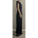 Julia Jordan Womens Wide Leg Jumpsuit Black Size 6 One-Shoulder Ruffled Elegant Photo 3