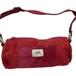 UGG ‎ Australia Barrel Bag Muff Shearling Leather Suede Red Purse Shoulder Y2K Photo 0
