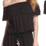 Isabella Rose Besties open back off the shoulder romper Swim Cover Up Sz Small Black Photo 0