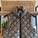 Athleta Whisper Metallic Velvet Insulated Quilted Vest Coffee House, XS Photo 4