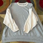 American Eagle Soft Jegging Fit Oversized Crewneck Sweatshirt White Grey Size XL Photo 0