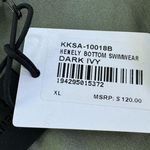 Kendall + Kylie Henley Smocked Cheeky Bikini Bottom Dark Ivy Size XL NWT Photo 7