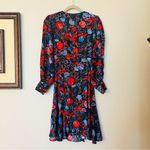 NWT Chloe Kristyn Fallon Black/Red/Blue Floral Dress Size Small Photo 11