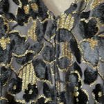 Handmade Vtg 80s Black Gold Burnout Velvet Floral Formal Dress Size S/M Gothic Glam Witch Photo 11