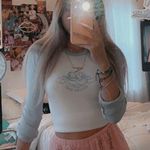 Brandy Melville White And Blue Crop Top Photo 0