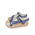 Born Sirena Navy Sandals Womens 9 Cork Footbed Comfort Shoes Blue Photo 2