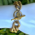 Anne Klein gold tone textured link toggle clasp bracelet Photo 1