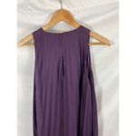 BB Dakota Edisto Pleated Trapeze Dress Keyhole Back Royal Purple size small Photo 6