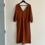Madewell  Small Cotton Muslin Rust Midi Dress Photo 3